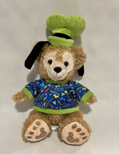 Disney Parks Duffy Bear w/ Goofy Hat Ears Shirt 17" Stuffed Plush Hidden Mickey - Picture 1 of 4
