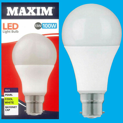 2x 13W (=100W) GLS BC B22 A60 LED Glühbirne 4000K kühlweiße Lampe