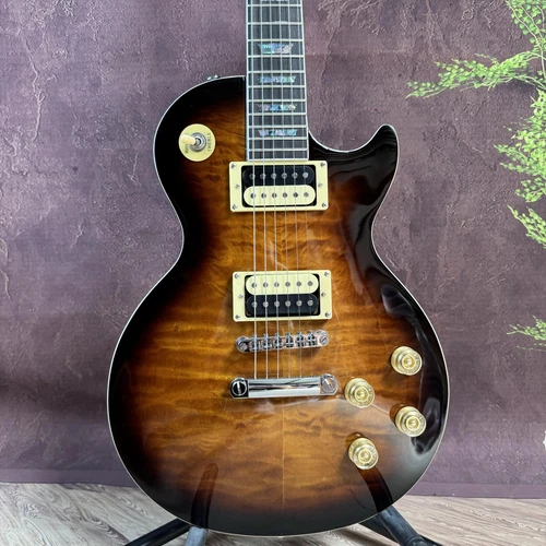 Standard LP Style  Electric Guitar Brown Quilted maple veneer USA in stock