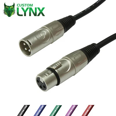 XLR Microphone Cable Mic Lead XLR to XLR Patch Balanced 1m 2m 3m 6m 10m 15m 20m+