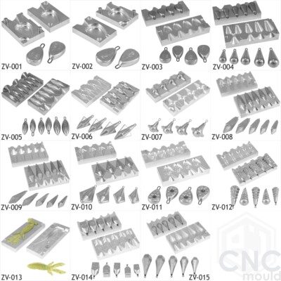 Fishing Lead Mould CNC Aluminium Sea Weights Moulds 1oz to