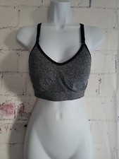 Danskins Now Gray Racerback Sport Bra size Medium 8-10 Adjustable Padded