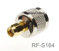 N-Type Male to RP-SMA Reverse Polarity Male RF Adapter, CablesOnline RF-S164