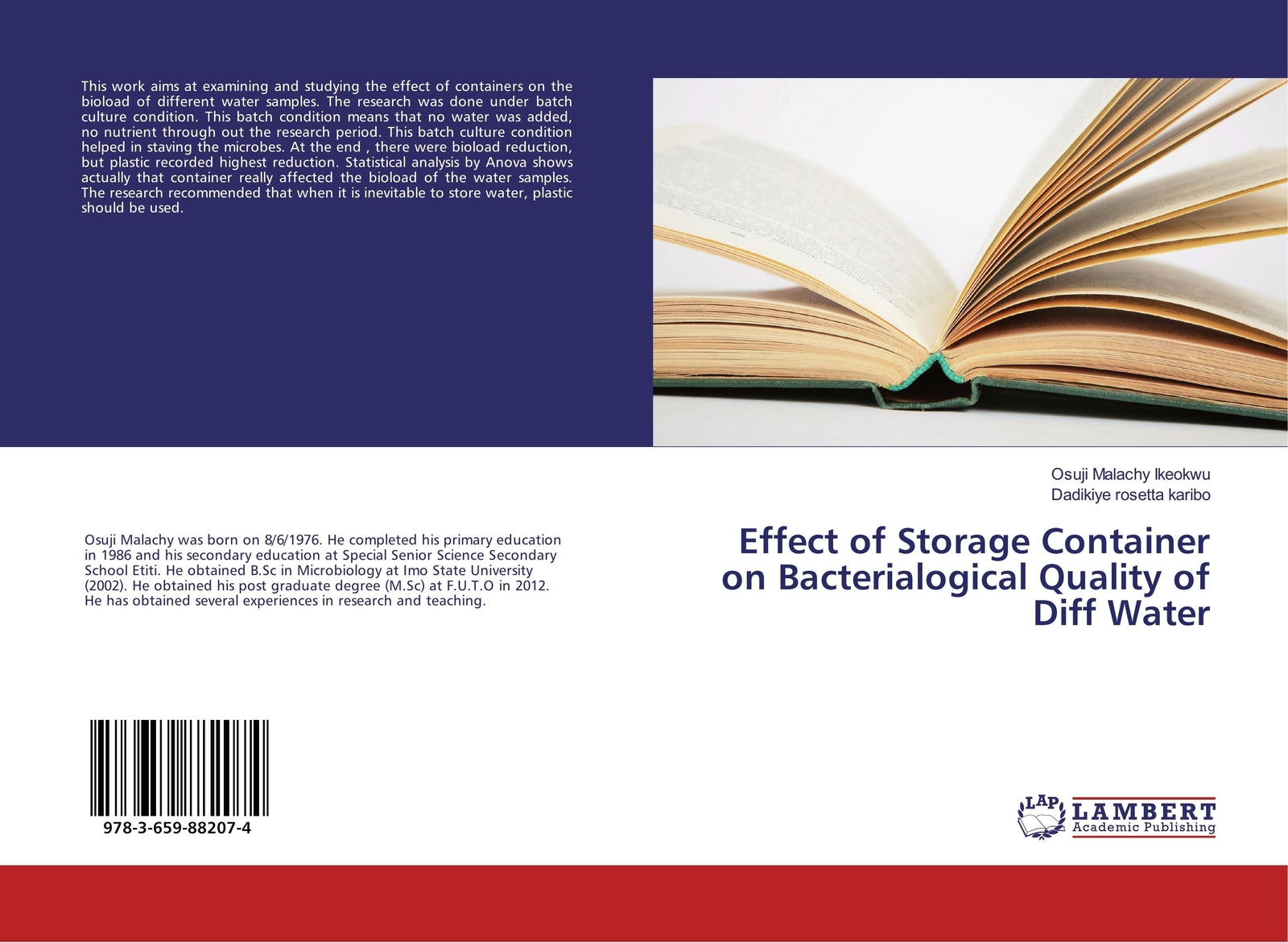 Thumbnail - Osuji Malachy Ikeokwu (u. A.) | Effect Of Storage Container On...