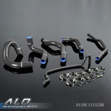 Silicone Hose+Clamps Kit Fit For 2005-2010 Ford Mustang GT/Shelby V8 MT Black