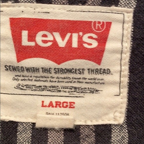 Levis Abbey linen blend striped casual shirt button down Men L Large long sleeve - Picture 4 of 6
