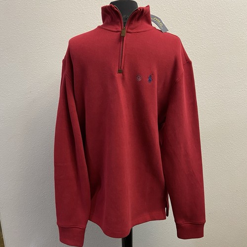 NWT Polo Ralph Lauren Men’s 1/4 Zip Pullover Red Sweater Long Sleeve Medium