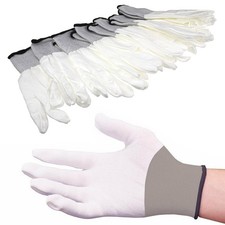 Image of [6 Pairs Pack] White Work DIY Trade Gloves Anti Static Non Slip MEDIUM/LARGE/XL