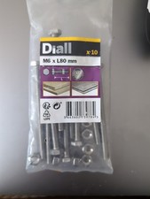 10 X New Sealed M6 X L80 mm Setscrews With Nuts Diall