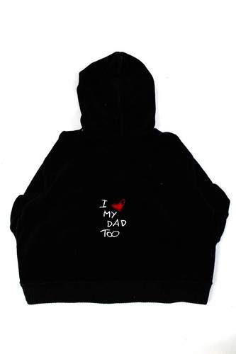 Sonia Rykiel Enfants Solid Velvet Full Zip Hooded Sweatshirt Black Size 18 M - Picture 2 of 4