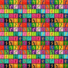 Dancing Man Air Tubes BLOTTER ART perforated sheet paper art