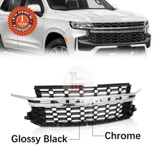 Front Bumper Chrome Glossy Black Grille 85633891 For 2021-24 CHEVROLT Tahoe LS