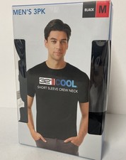 32 Degrees Cool Men's 3 Pack Short Sleeve Crew Neck Tee T-Shirt BLACK MEDIUM Dry