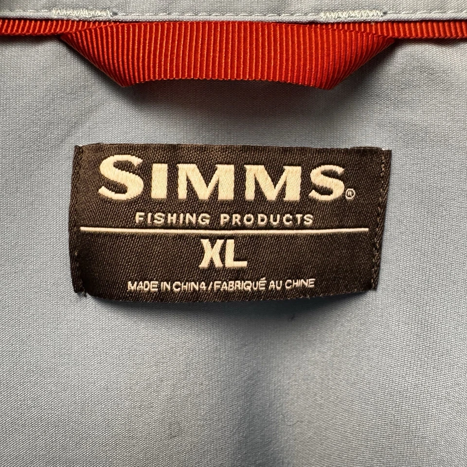 Simms Fishing Shirt Mens XL Blue Long Sleeve Lightweight Performance - Image 2 of 4