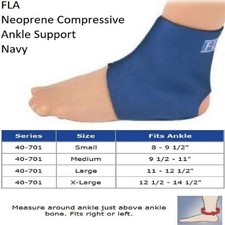 FLA Neoprene Compressive Ankle Support Navy Large