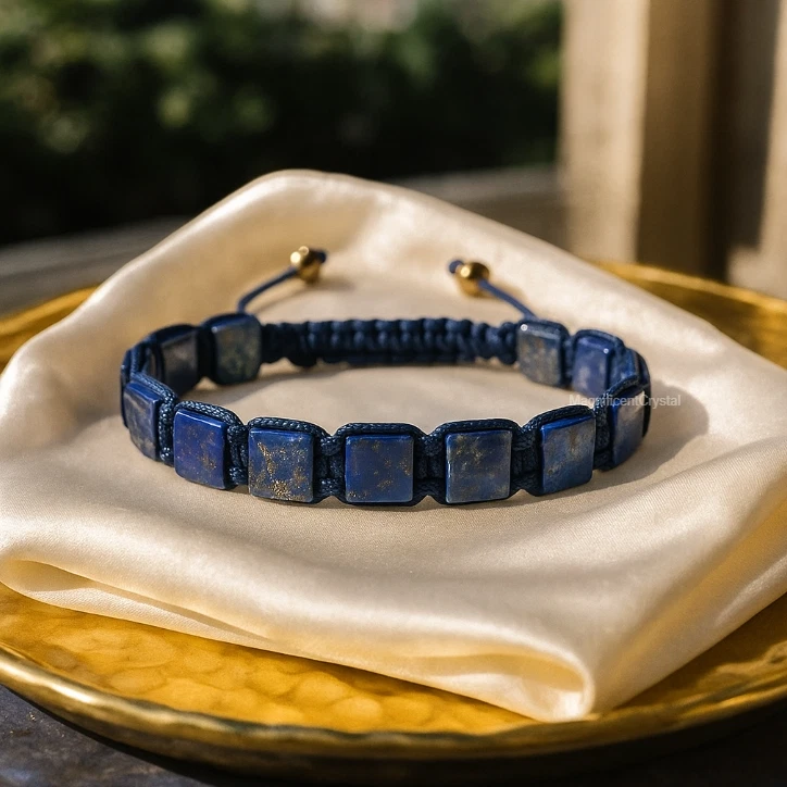 2шт лазурит квадратные бусины браслет синий камень мужчин ювелирных изделий энергии подарок - Изображение 3 из 4