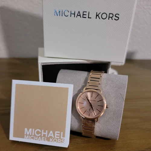 OROLOGIO NUOVO AUTENTICO MICHAEL KORS ORO ROSA CRISTALLI DONNA MK4331 $225