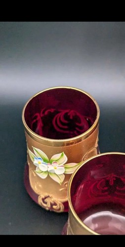 Signierte Murano Glas Karaffe Set mit sechs Gläsern 24K Blattgold - San Marco - Bild 13 von 20