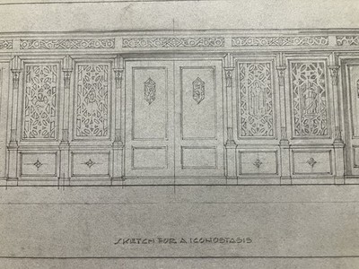 Architectural Rendering Orthodox Catholic Icon Screen Pencil Joseph Noe Studio D