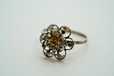 Vintage Sterling Silver Filigree Flower Ring Size 8.75 JB28