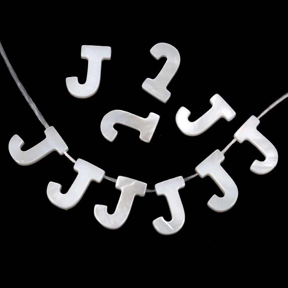 2–10pcs Letter Shell Beads Mother of Pearl for Necklace Bracelet DIY Jewelry - Image 4 of 4