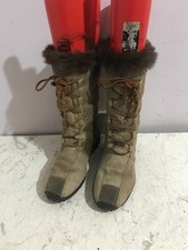 OLANG SKIN womens brown beige size UK 6 Winter snow boots shoes - NL