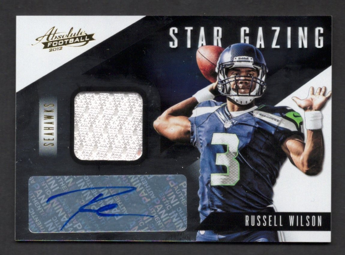 Russell Wilson Panini Absolute Star Gazing Materials #30 Autograph