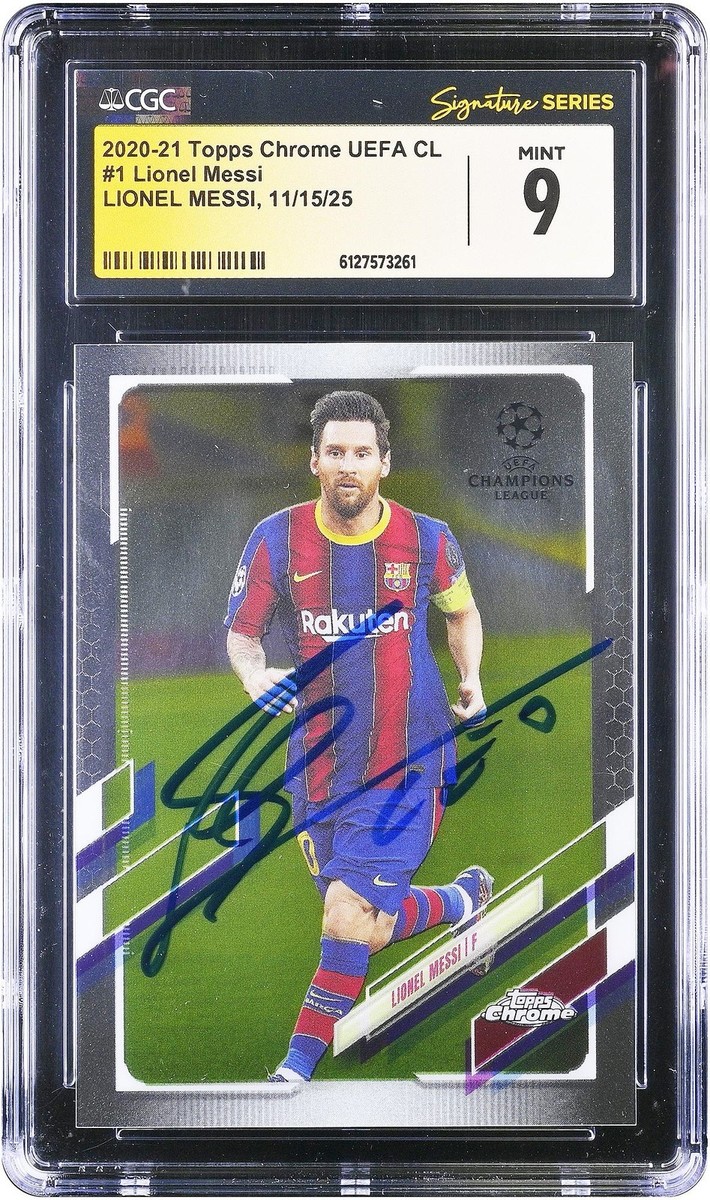 Lionel Messi Barcelona Signed 2020-21 Topps Chrome Champions #1