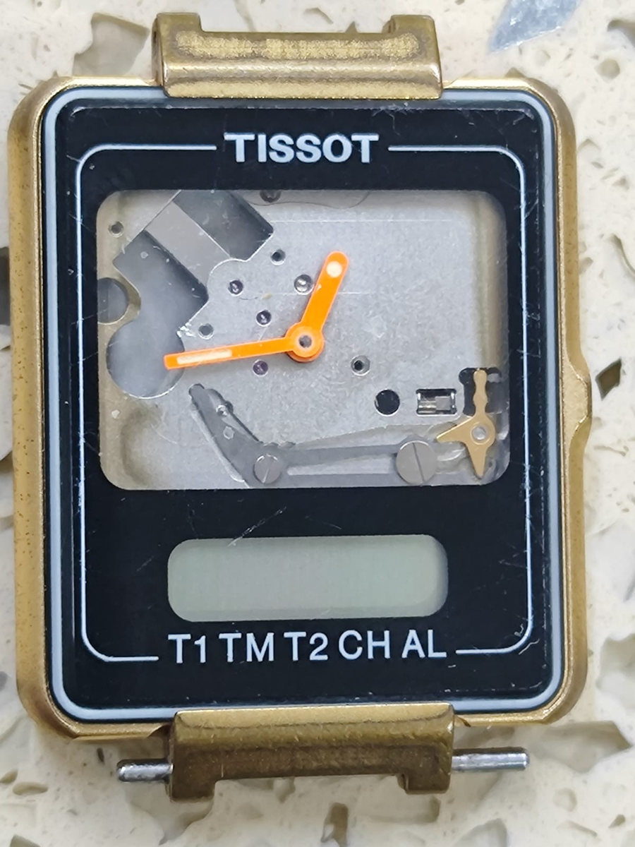 Vintage Tissot Two Timer Skeleton Analog Digital Not Working for