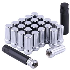 24 PC 14X1.5 Lug Nuts Chrome 7-Spline Compatible with Chevy GMC Aftermarket Whee