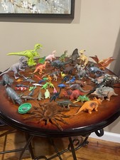 Lot If 60 Dinosaur and Animal Toys Plastic Figures Various Sizes See Photos
