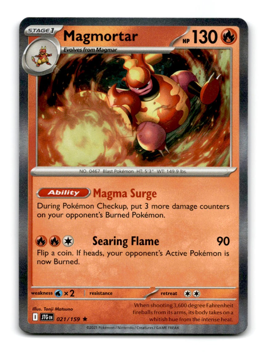 Magmortar 021/159 Rare Journey Together Pokemon Holo LP ~A2-18