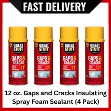 GREAT STUFF 12 oz Gaps & Cracks Insulating Spray Foam Sealant – 4 Pack Expand &