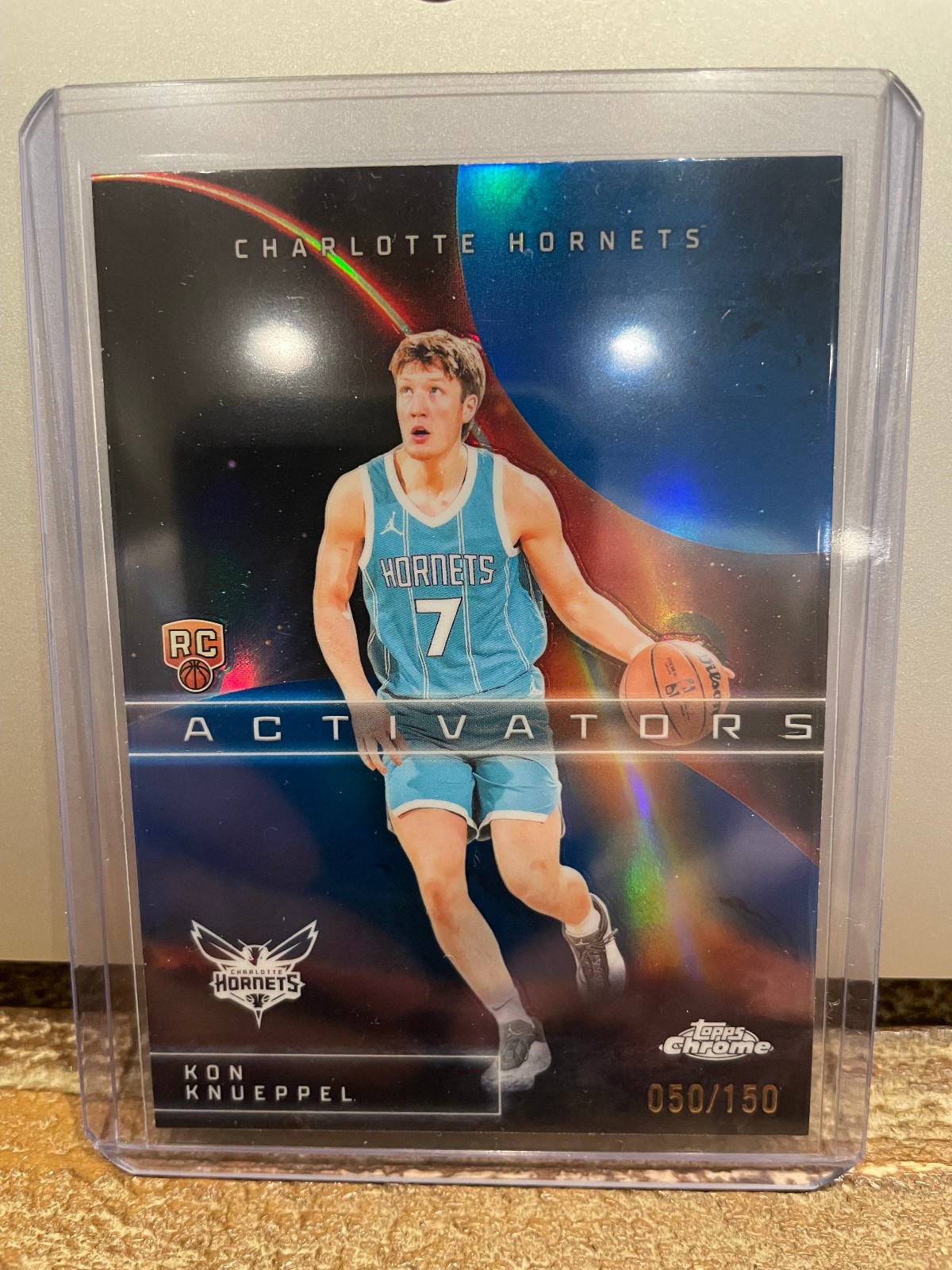 Kon Knueppel Activators Blue Refractor /150 2025/26 Topps Chrome Rookie Hornets