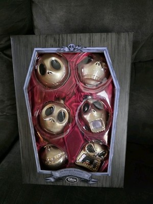 The Nightmare Before Christmas 6 Jack Skellington Face Ornaments Set  Disney-A