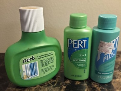 Vintage Shampoo Pert New Full Nottles Lot Of 3 Little Travel Size 1.7 - 3.5 Oz