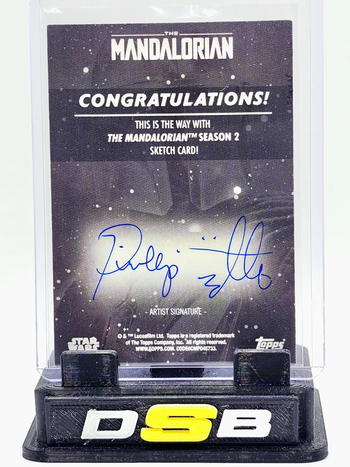 2021 Topps The Mandalorian Season 2 Sketch Card by Phillip Trujillo 1/1 - Image 2 of 2