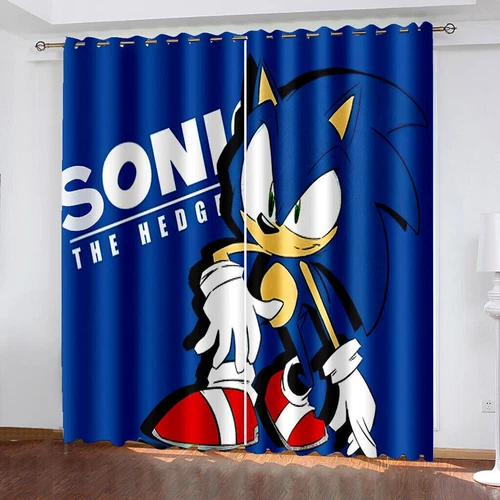 Kids Sonic The Hedgehog 3D Thick Blackout Curtains Thermal Ring Top Eyelet Gift - Afbeelding 34 van 36