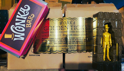 SDCC 2024 SUPER7 GOLDEN WONKA BAR CHASE REACTION FIGURE (LE 200) +