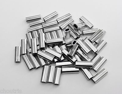 TACKLEWORKS Aluminum Oval Sleeve Crimps 2.3 mm 400-450 lb - 100pk