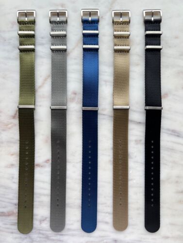 Bracelet de montre militaire premium ceinture de sécurité en nylon -20 mm - gris/noir/vert/bleu/beige - Photo 1 sur 23