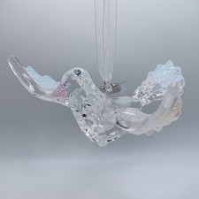 Dove With Sparkle Wings Large Hanging Acrylic Ornament Christmas Or Everyday 7  