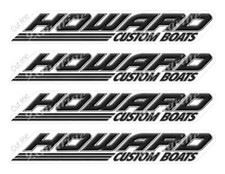 HOWARD Custom Vinyl Decal Boat Stickers 4 PC Set, 10" x 2" Each