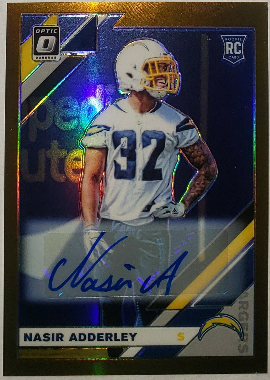 2019 Donruss Optic Bronze Prizm Nasir Adderley Rookie Card Auto Chargers #128