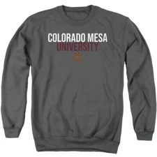 Colorado Mesa University Adult Crewneck Sweatshirt Stacked, Charcoal, S-3XL