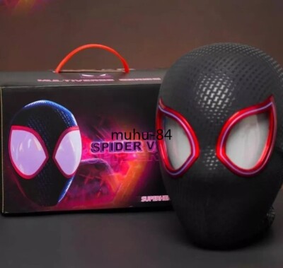 Spiderman Mask Moving Eyes Control Cosplay Lights Up Blink Eyes Miles Morales