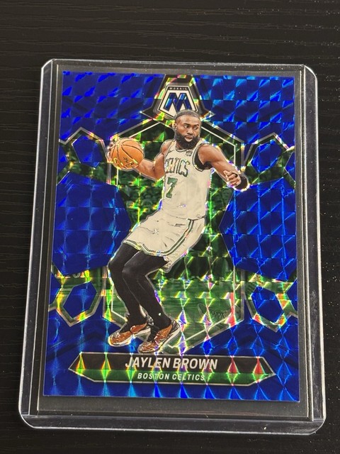 2023-24 Panini Mosaic Jaylen Brown Blue Mosaic /199 Prizm #182 Boston Celtics SP