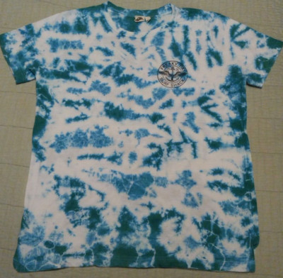 Unisex XS Oversized Lagaci Blue Tie Dye Freaky Tiki Surf Shack T Shirt