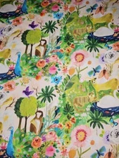 100% Cotton Nature Animals Jungle Watercolor August Wren Fabric FQ Fat Quarter