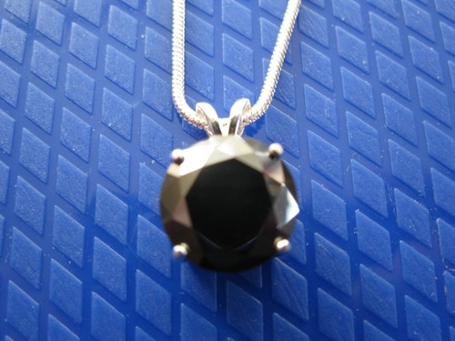 2.95ct 100% REAL EARTH MINED NATURAL BLACK DIAMOND NECKLACE, CERTIFICATE,PENDANT - Picture 6 of 8